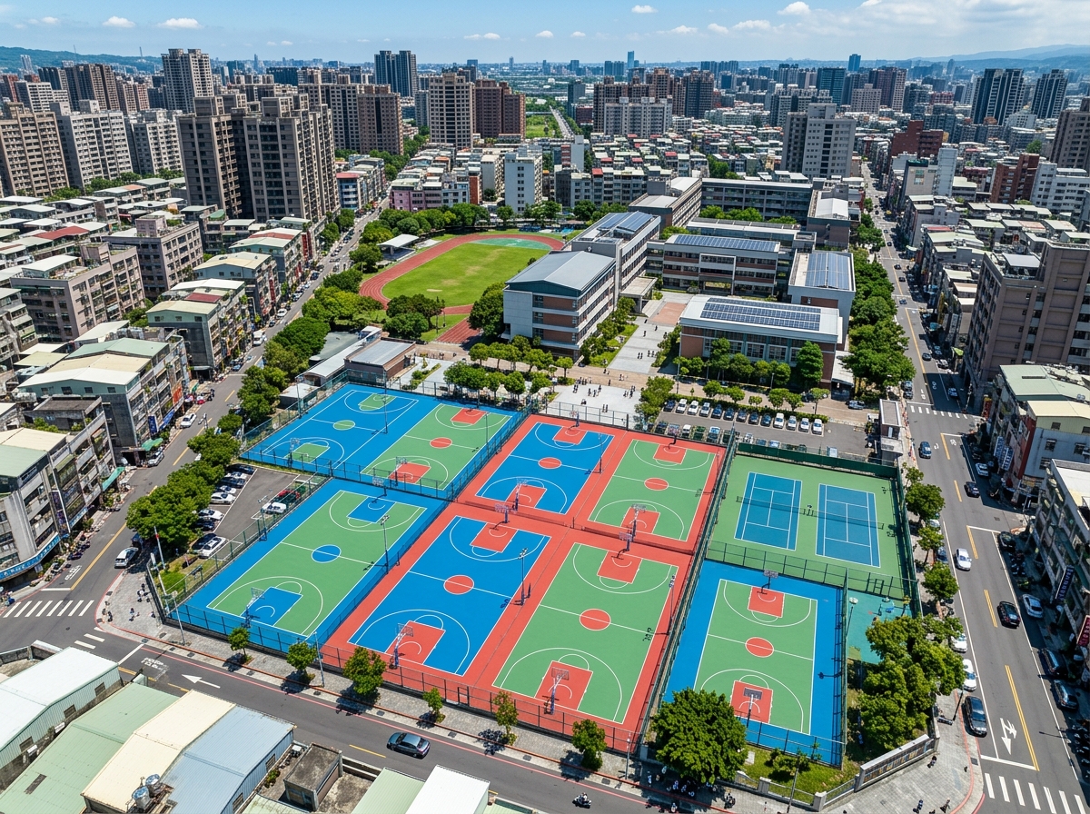 株洲市塑胶跑道硅PU篮球场 - 方案